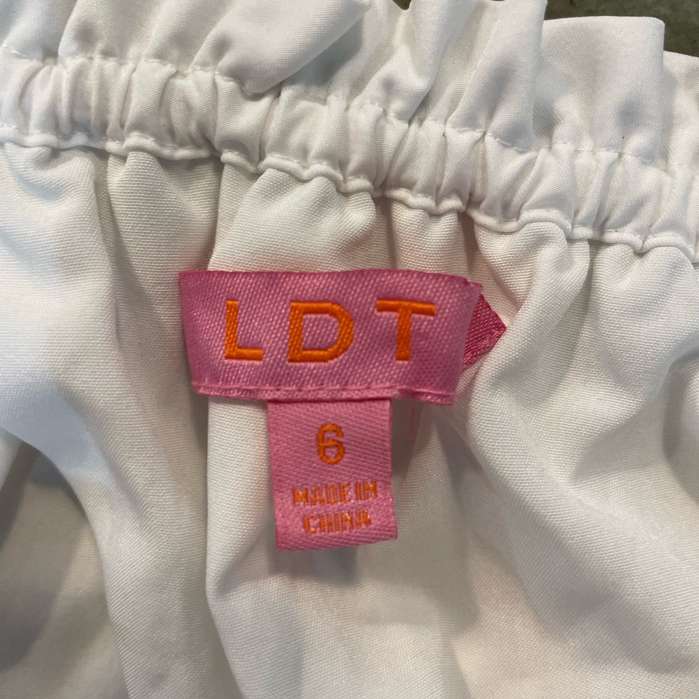 LDT New with Tags white puff-sleeve cotton dress - size 6 - Picture 3 of 4